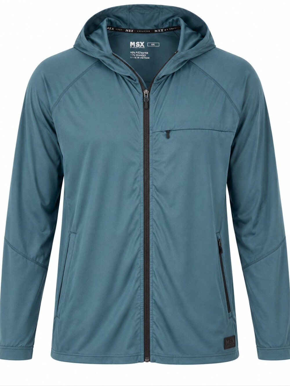 MSX BY MICHAEL STRAHAN | Teal Lightweight Stretch Hooded Athletic Jacket | XXL